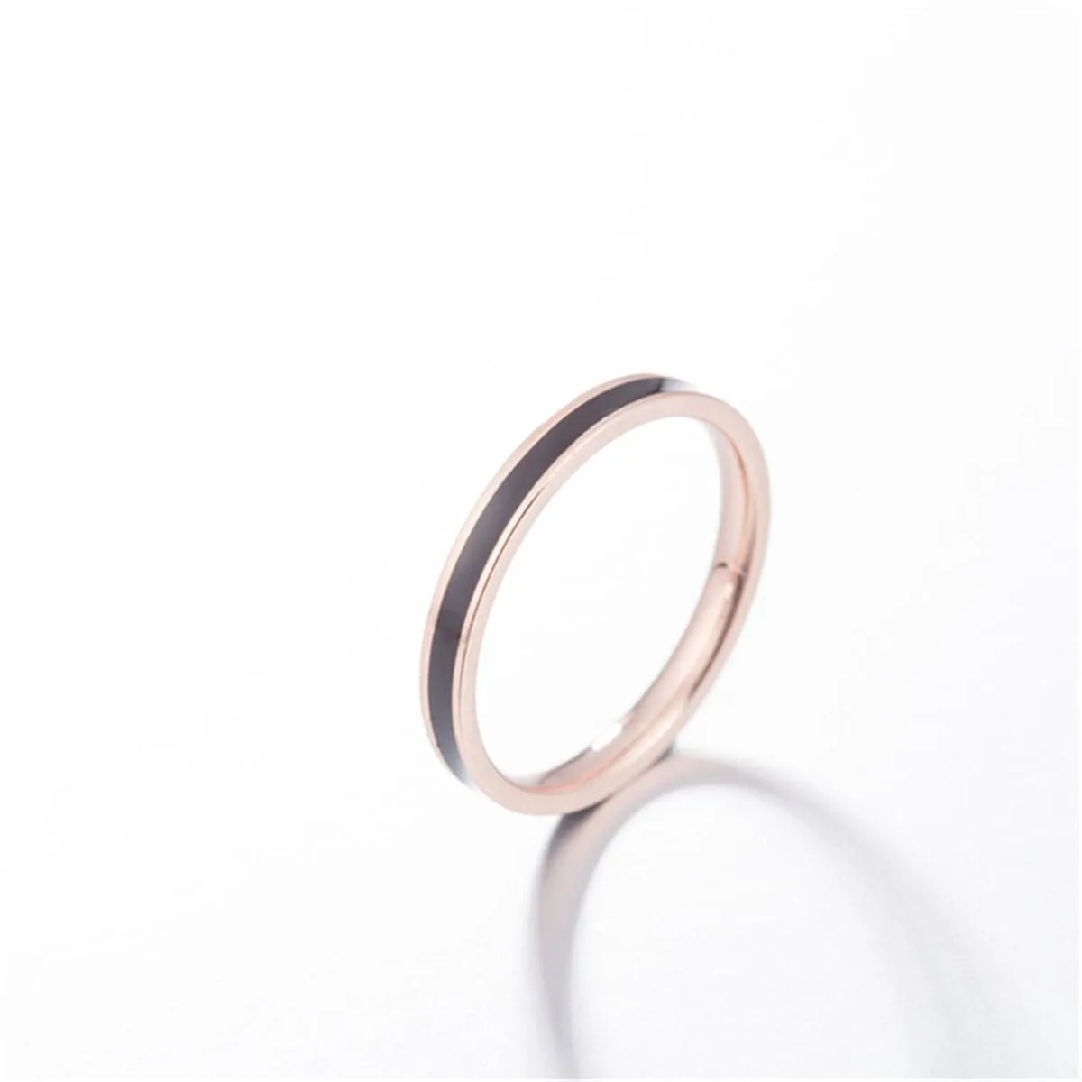 Black & 18K Rose Gold-Plated Band