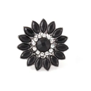 BLACK AND WHITE CRYSTAL  RINGS #255BK5201 (1C11/1B11)