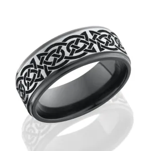 Black Zirconium with Design Wedding Band
