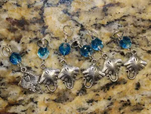 Blue Stingray Stitch Marker Set
