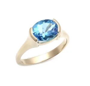 Blue Topaz Comet Ring
