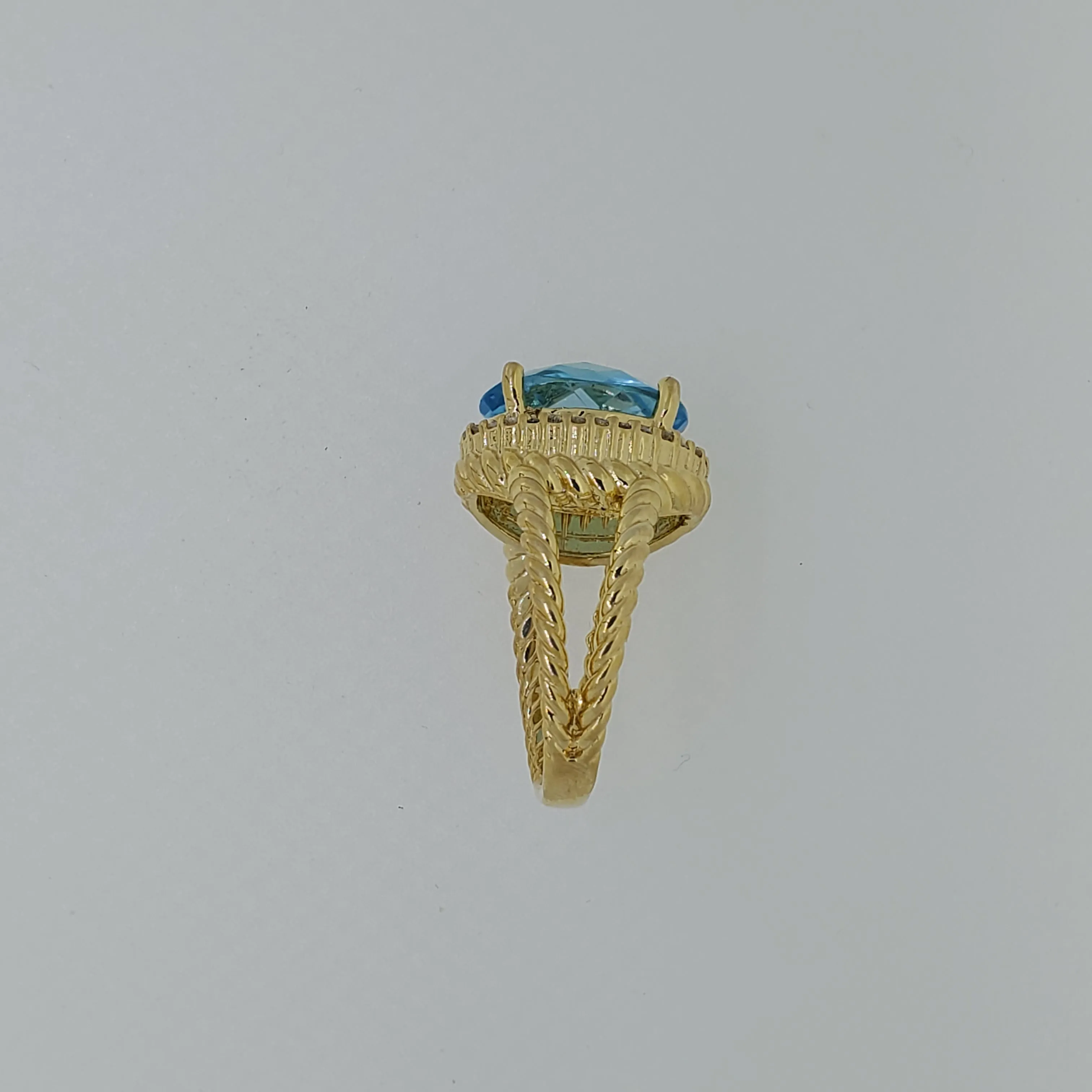 Blue Topaz Diamond Ring