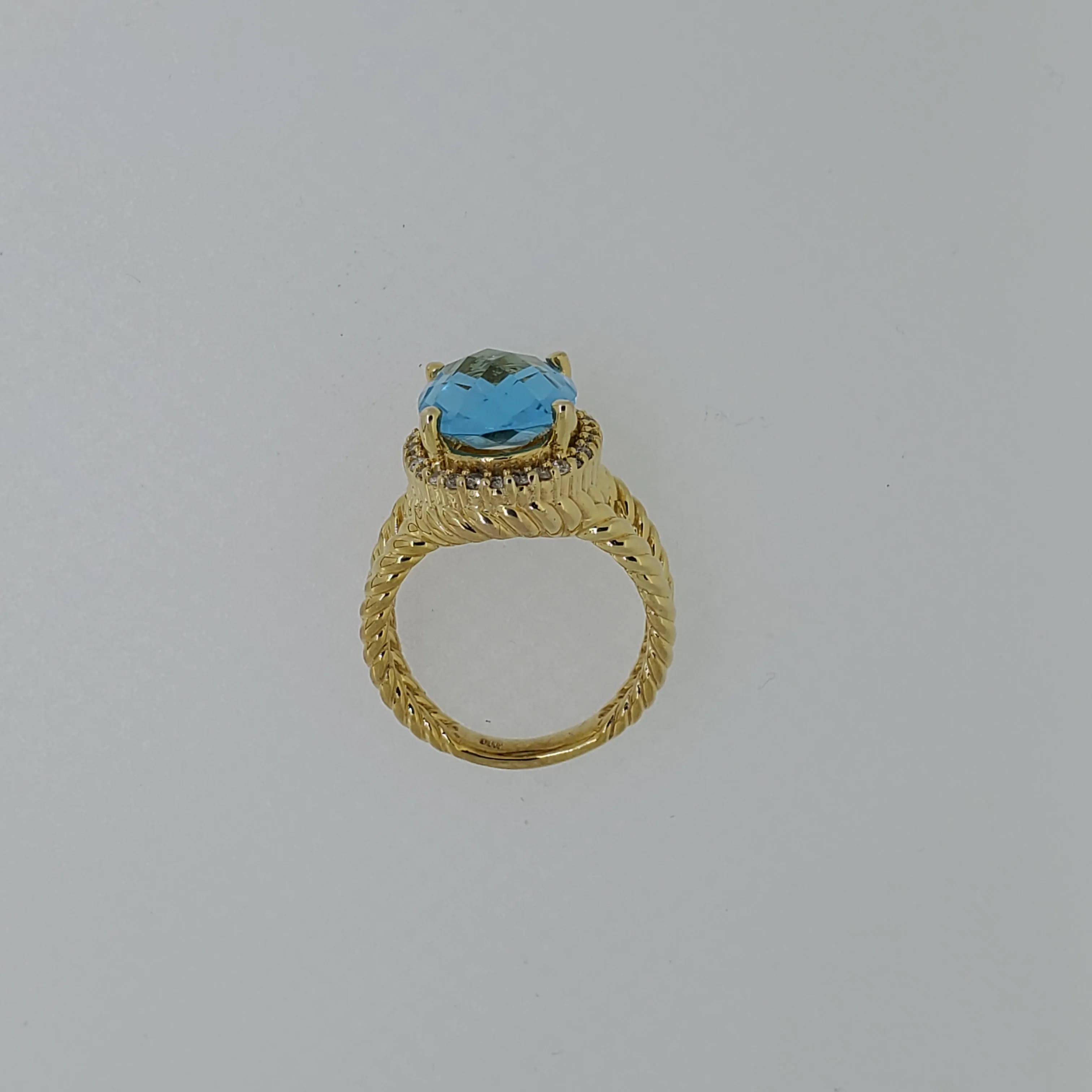 Blue Topaz Diamond Ring