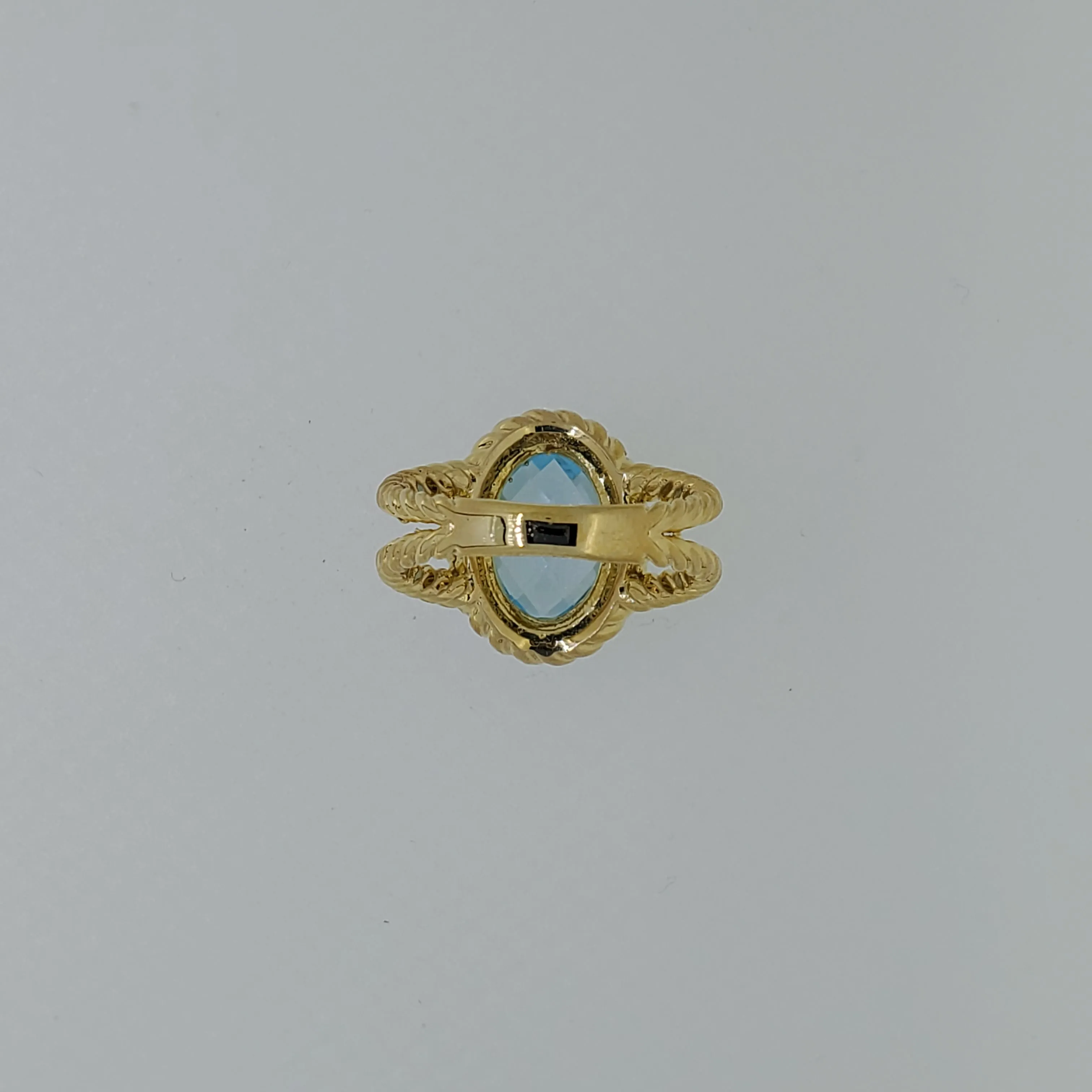 Blue Topaz Diamond Ring