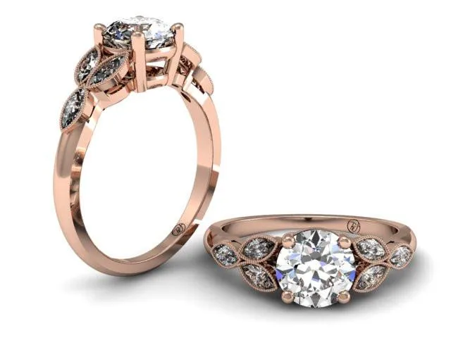 Bostonian Mariposa Vintage Inspired Engagement Ring
