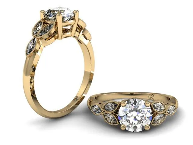 Bostonian Mariposa Vintage Inspired Engagement Ring