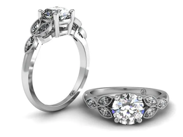 Bostonian Mariposa Vintage Inspired Engagement Ring
