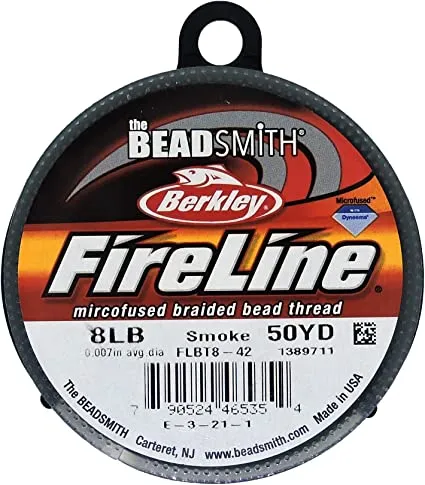 Braided Bead Thread Smoke 8lb