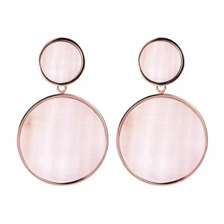 Bronzallure Stone Double Disc Drop Earrings