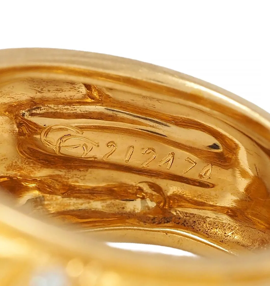 Carrera y Carrera 1990's Diamond 18 Karat Yellow Gold Repoussé Horse Vintage Band Ring