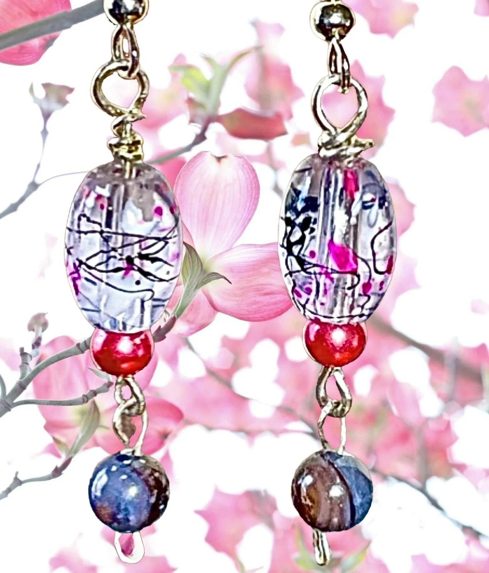 Cherry Blossom Bead Earrings