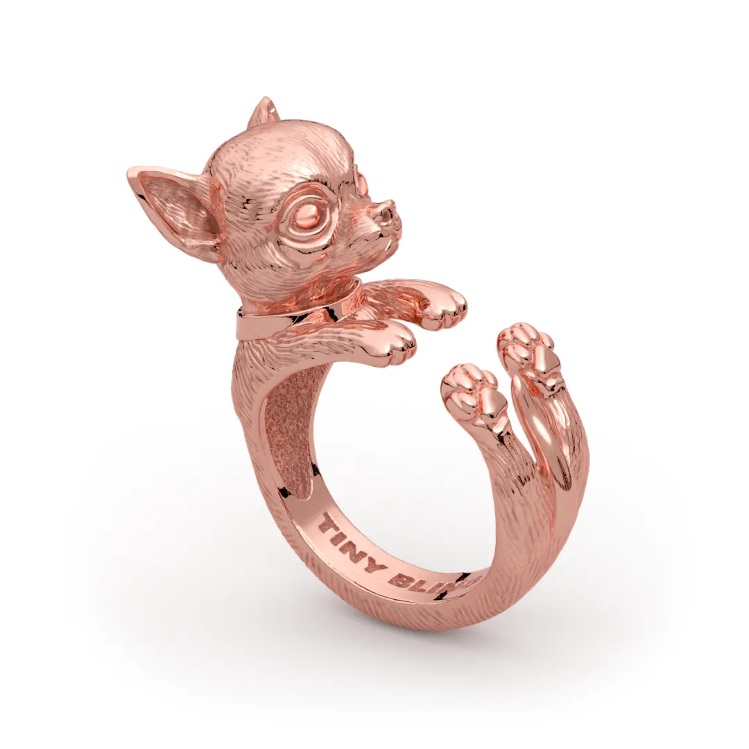 Chihuahua Apple Head Cuddle Wrap Ring