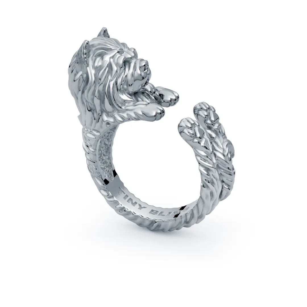 Chow Chow Diamond Cuddle Wrap Ring