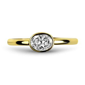 Christopher Designs 18k Yellow Gold Crisscut L'Amour Oval Diamond Ring