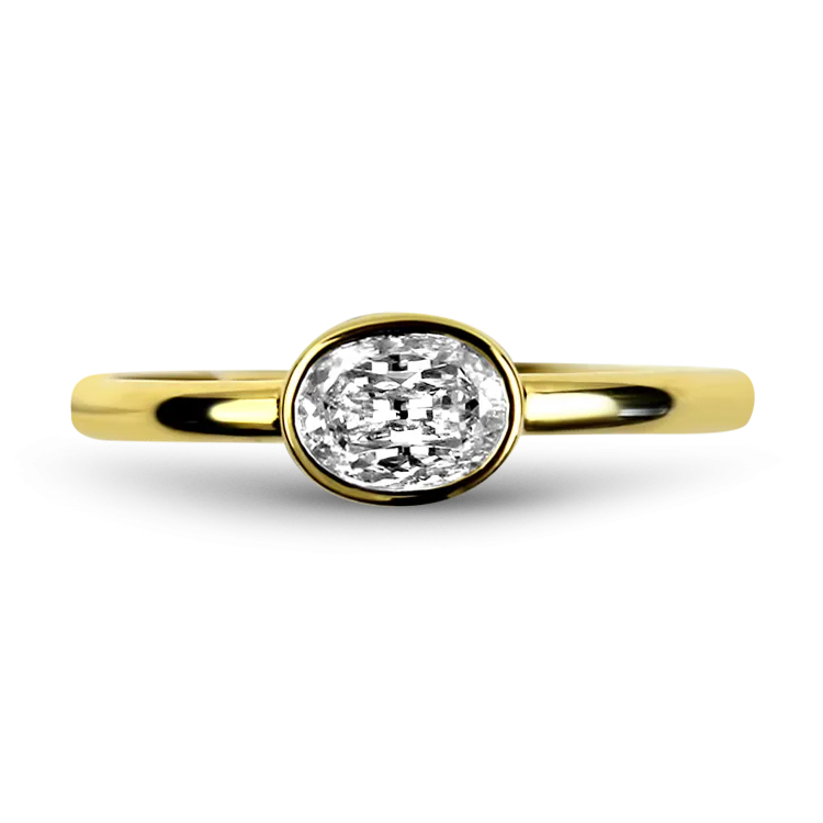 Christopher Designs 18k Yellow Gold Crisscut L'Amour Oval Diamond Ring