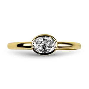 Christopher Designs 18k Yellow Gold L'Amour Crisscut Oval Diamond Ring