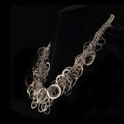 Chrome Ring Cluster Necklace