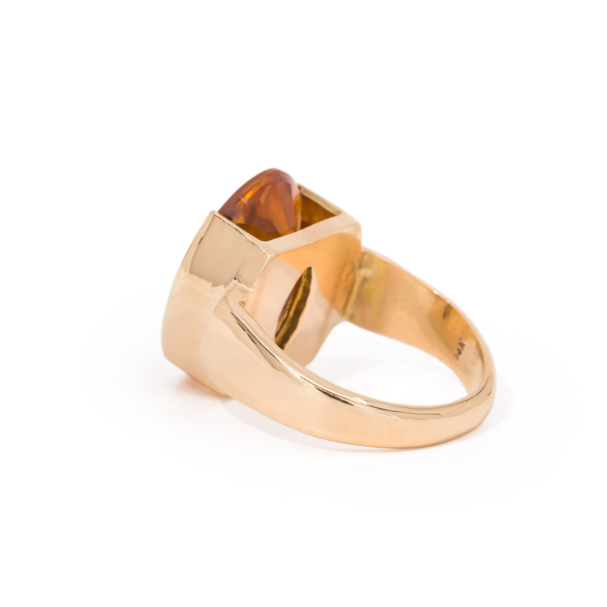 Citrine 12.5 Carat 14k Handcrafted Faceted Gemstone Ring