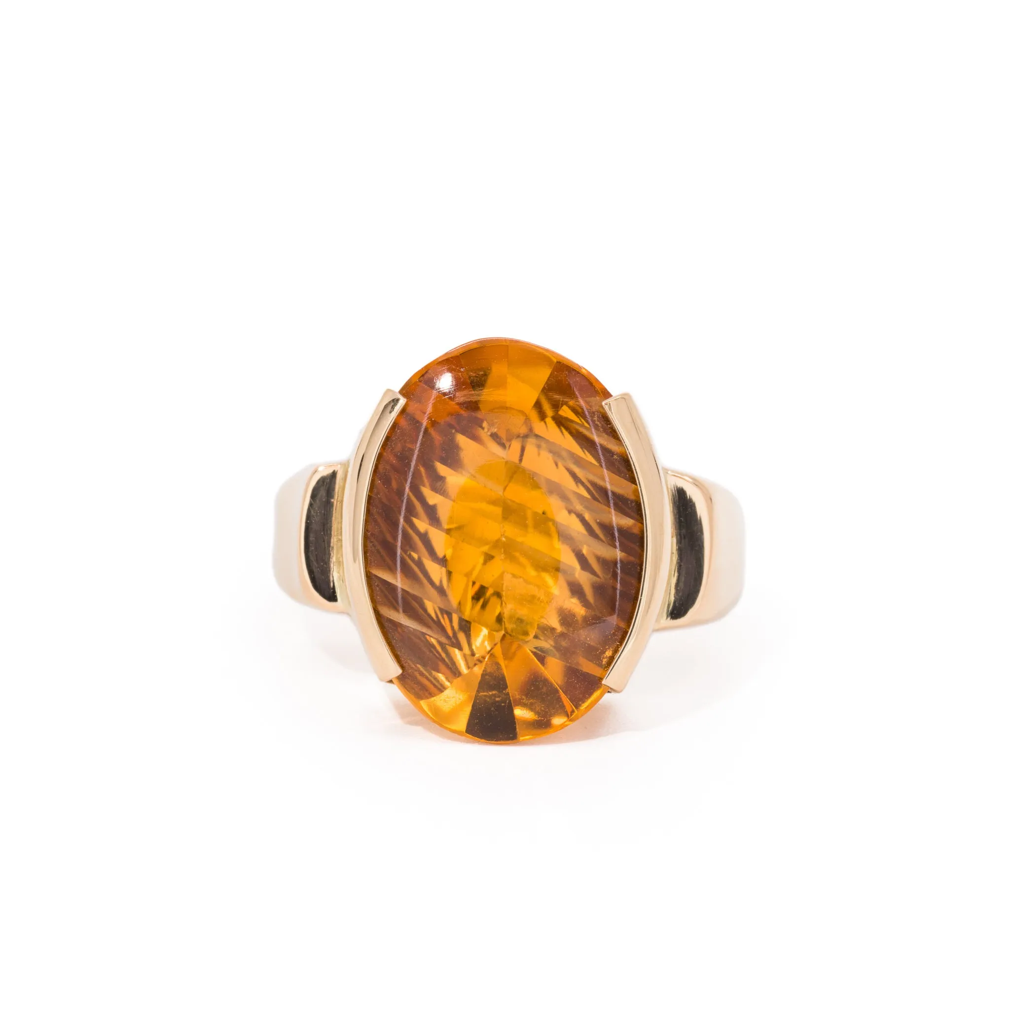 Citrine 12.5 Carat 14k Handcrafted Faceted Gemstone Ring