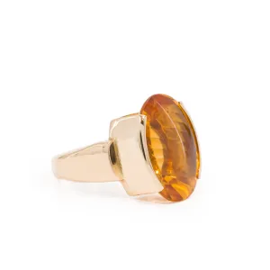 Citrine 12.5 Carat 14k Handcrafted Faceted Gemstone Ring