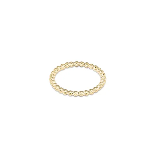 Classic Gold 2mm Bead Ring Size 8