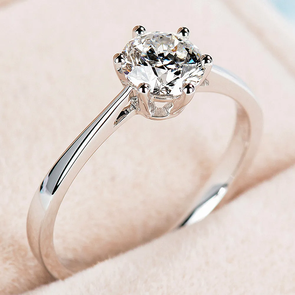 Classic Six Prong Lab-Grown Diamond Solitaire Ring