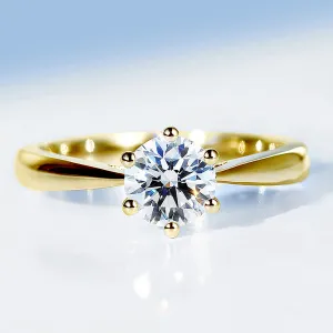 Classic Six Prong Lab-Grown Diamond Solitaire Ring