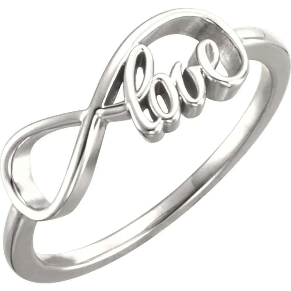 Continuum Sterling Silver Love Infinity-Inspired Ring, Size 7