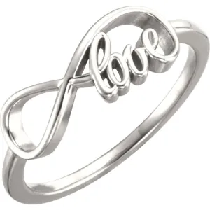 Continuum Sterling Silver Love Infinity-Inspired Ring, Size 7