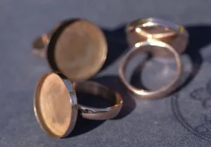 Copper Ring Round Bezel Cup Ring for Resin Gluing or Setting - Size 8