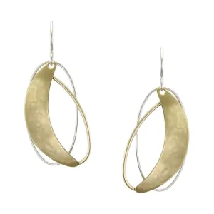 Crescent with Layered Rings Earring