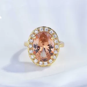 Crystal & Cubic Zirconia 18K Gold-Plated Hola Ring