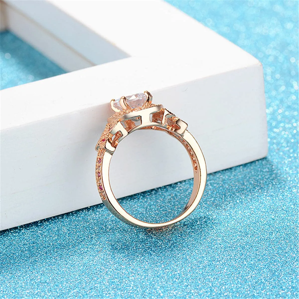 Crystal & Cubic Zirconia Band Ring Set