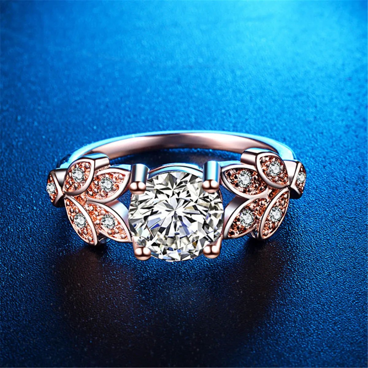 Crystal & Cubic Zirconia Floral Ring