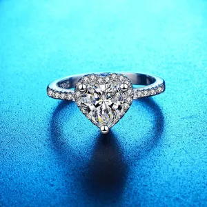 Crystal & Cubic Zirconia Heart-Cut Ring