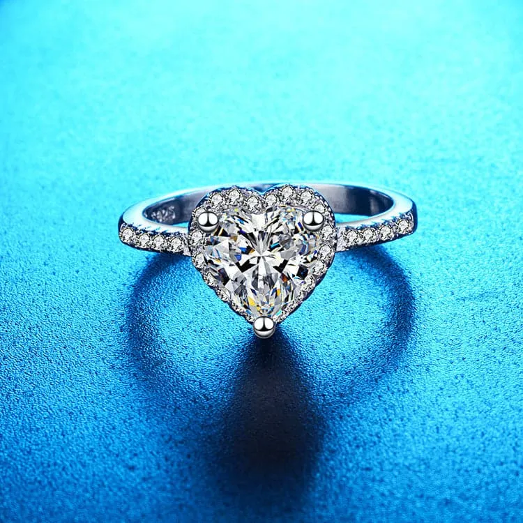 Crystal & Cubic Zirconia Heart-Cut Ring