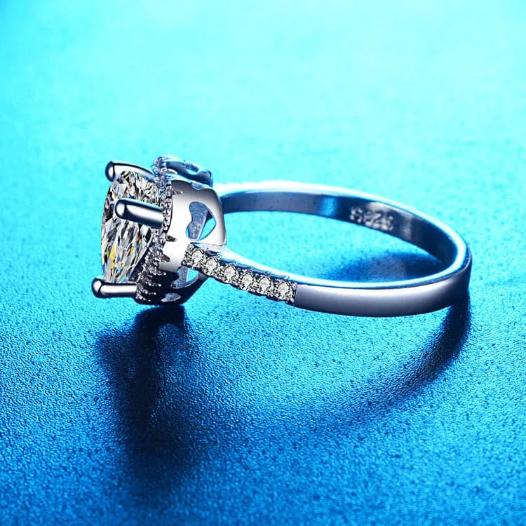 Crystal & Cubic Zirconia Heart-Cut Ring
