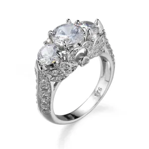 Crystal & Cubic Zirconia Round-Cut Botanical Ring