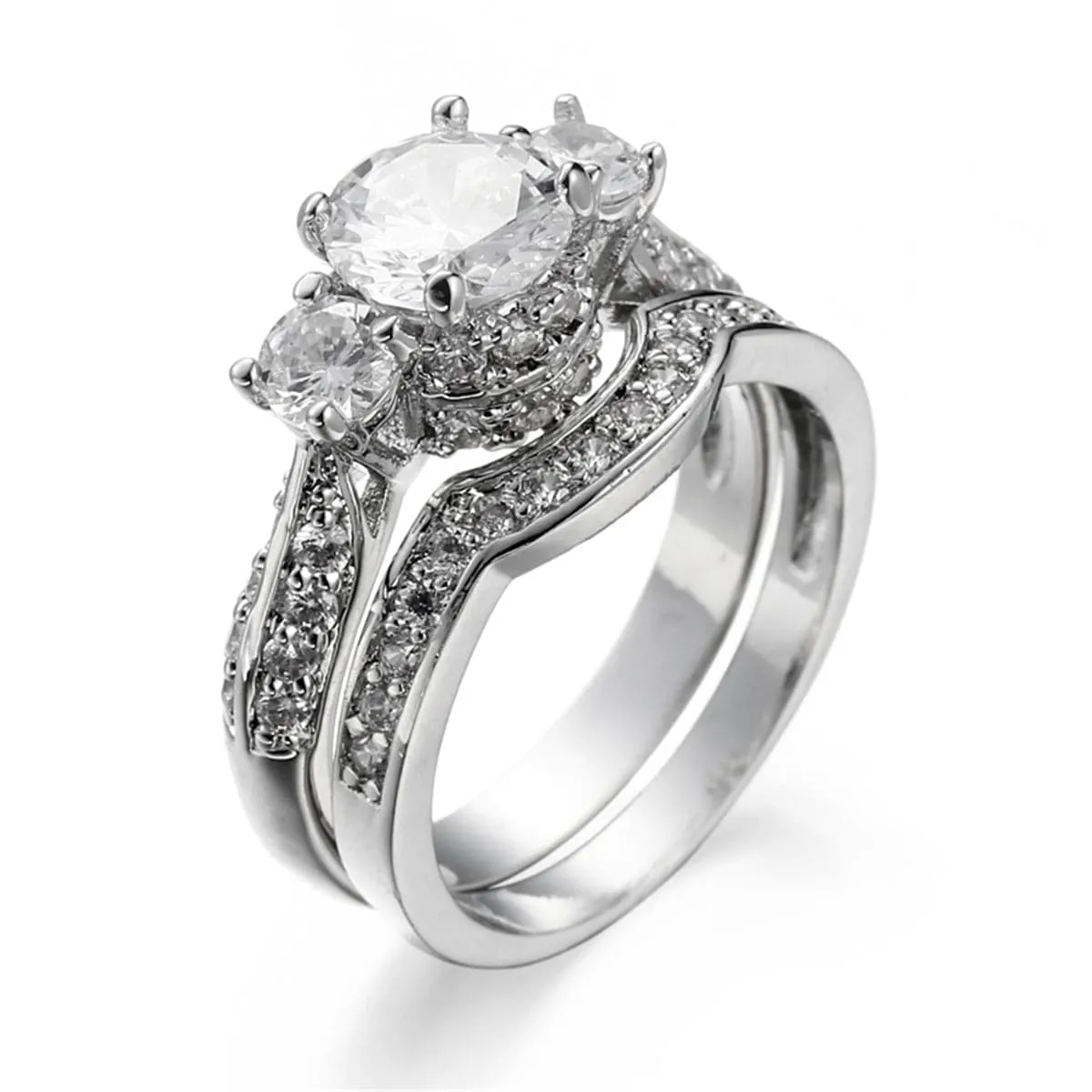 Crystal & Silver-Plated Botany Ring Set