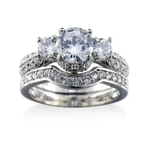 Crystal & Silver-Plated Botany Ring Set