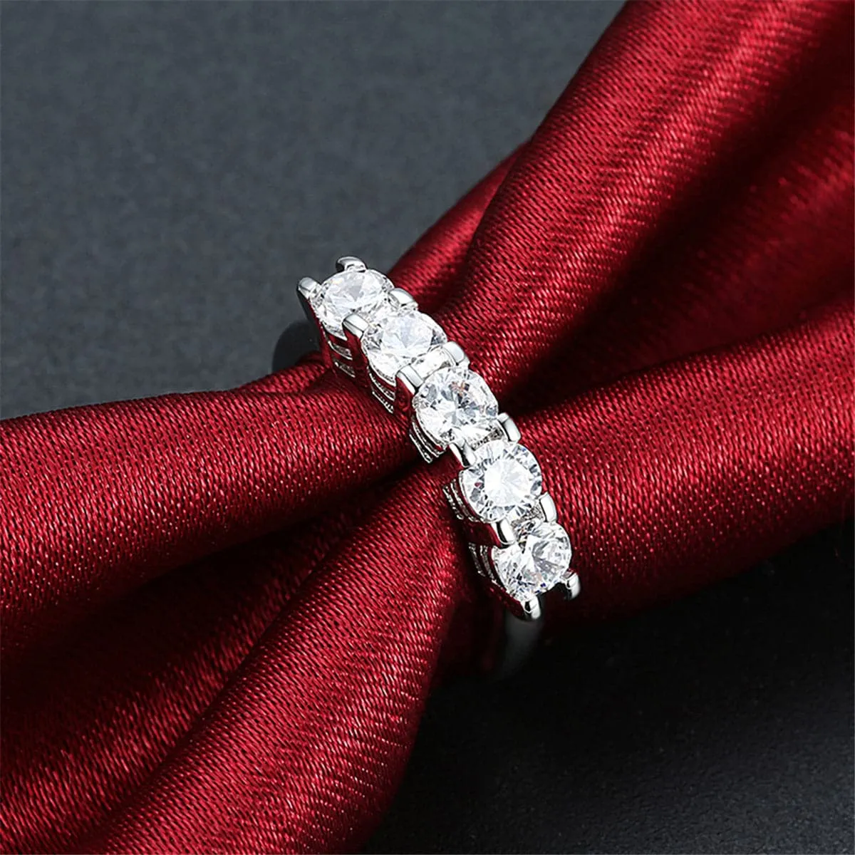 Crystal & Silver-Plated Linking Ring