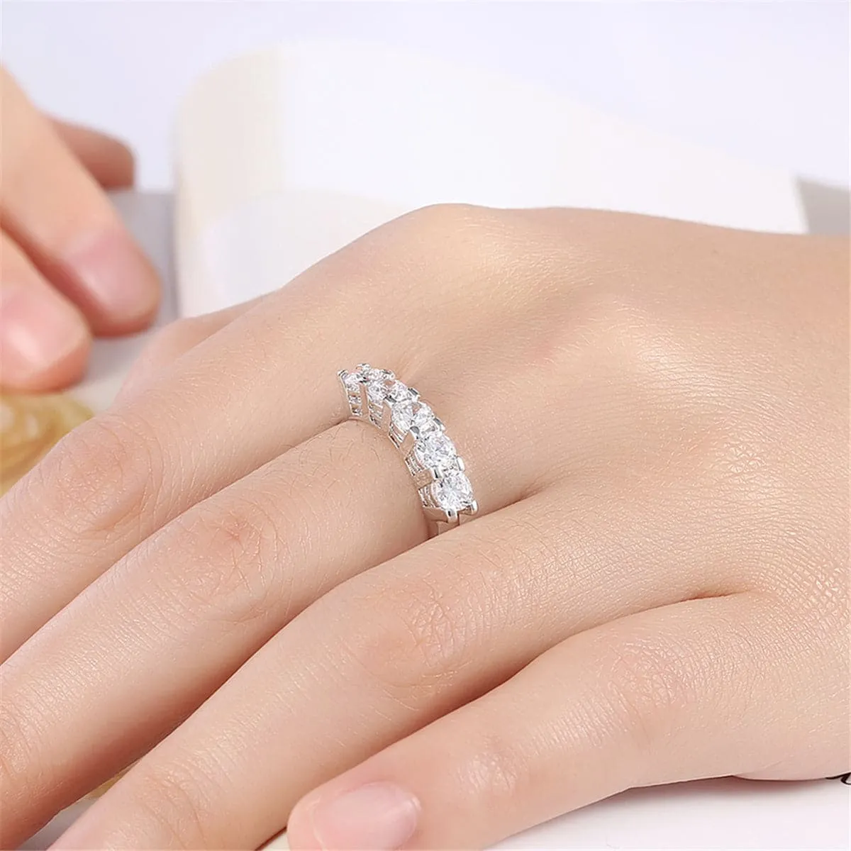Crystal & Silver-Plated Linking Ring