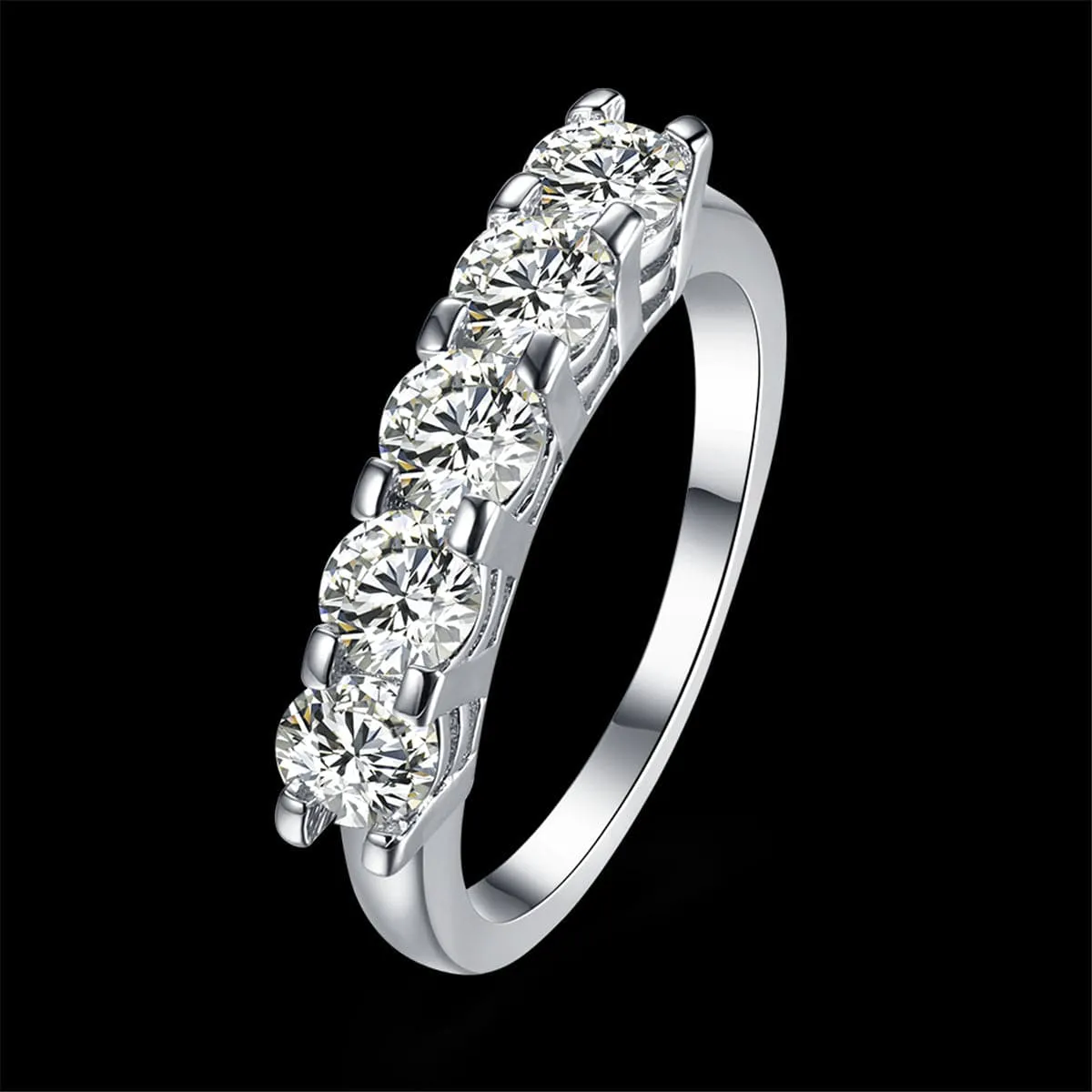Crystal & Silver-Plated Linking Ring