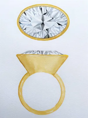 Custom Bezel-Set Oval White Sapphire Ring