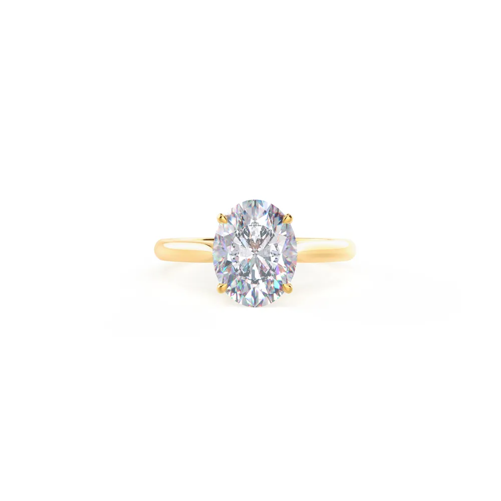 Custom Oval Classic Solitaire with Hidden Halo