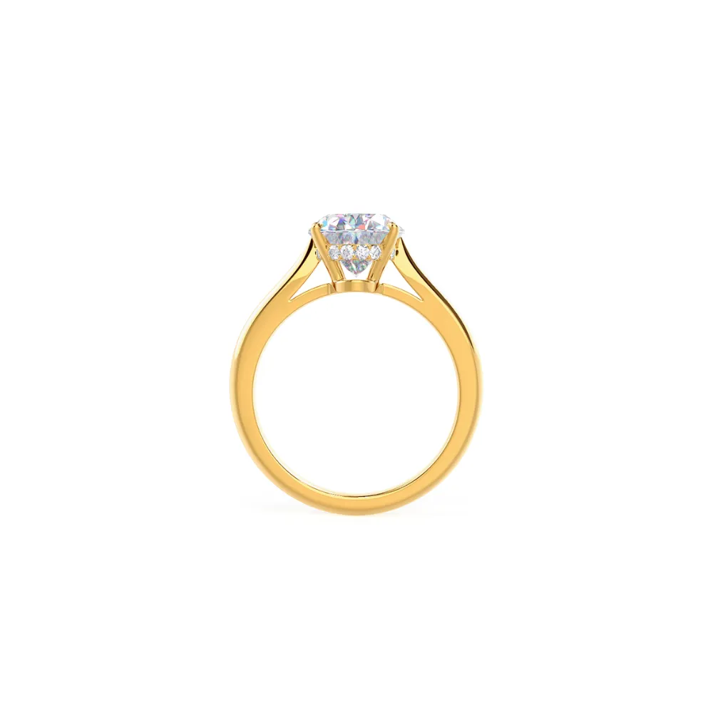 Custom Oval Classic Solitaire with Hidden Halo