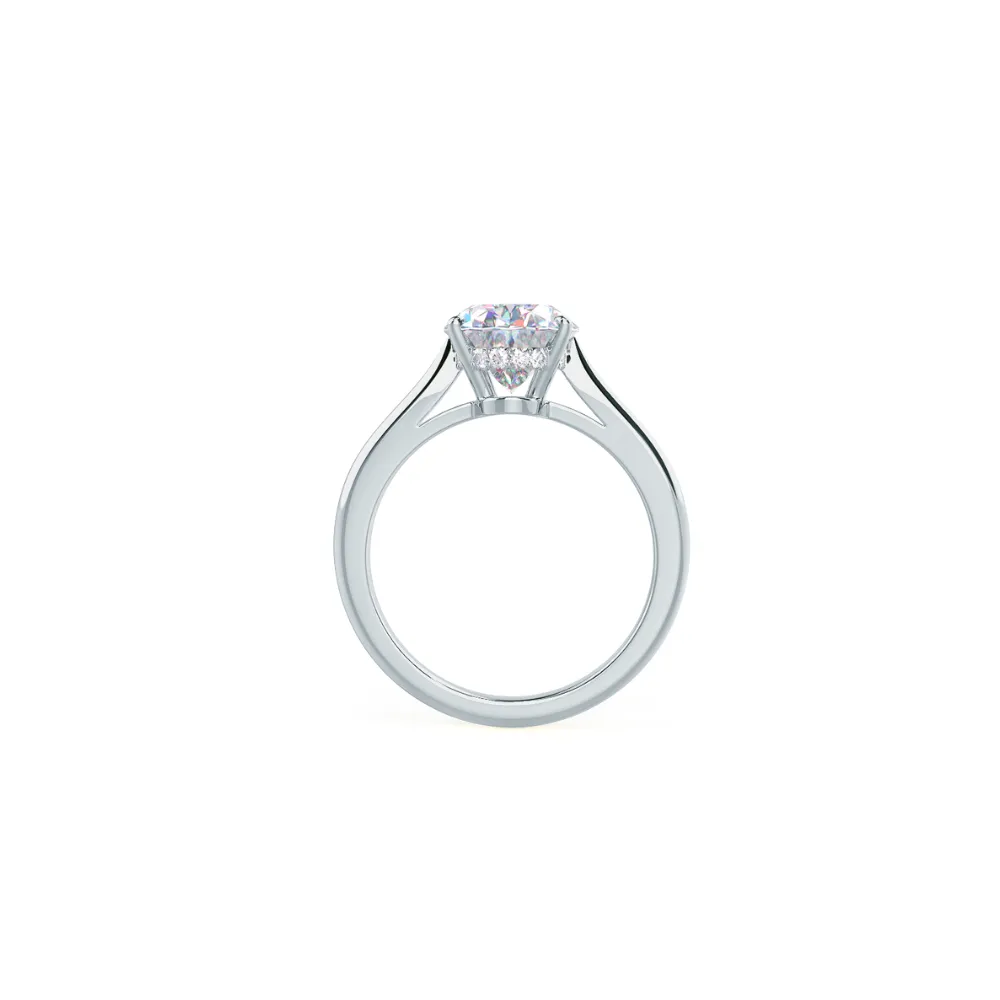 Custom Oval Classic Solitaire with Hidden Halo