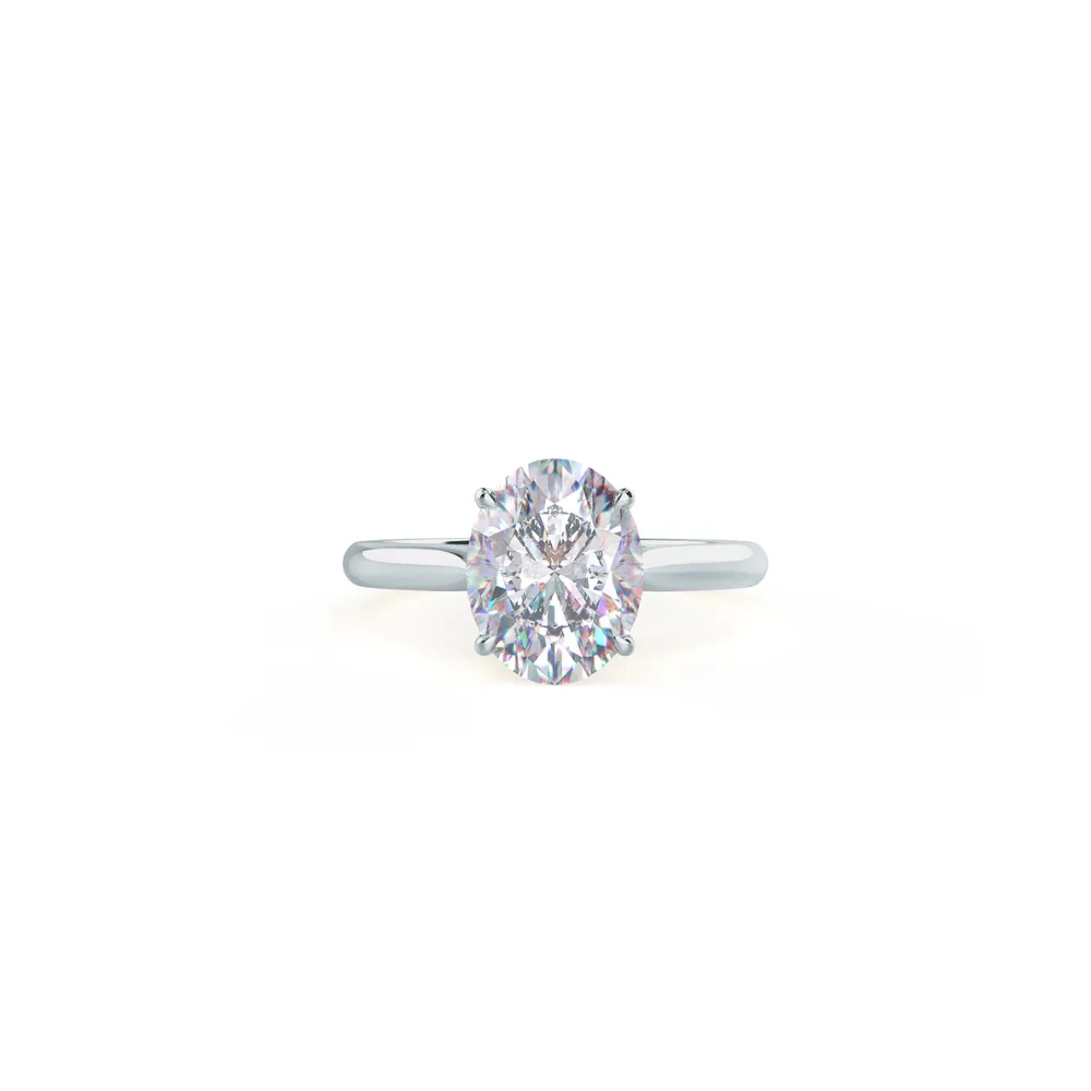 Custom Oval Classic Solitaire with Hidden Halo