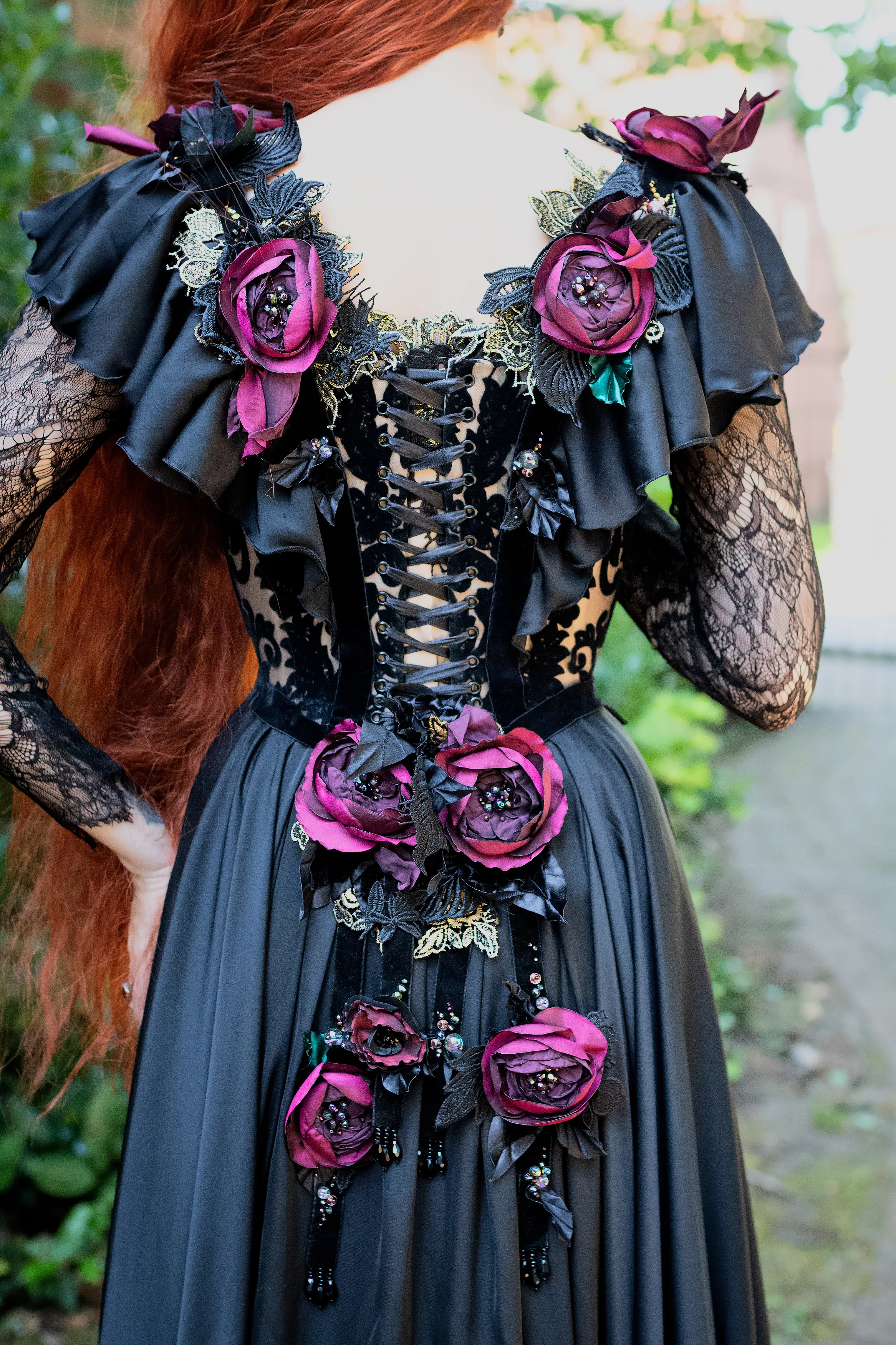 Dark Fantasy dress with corset, Vampire gown