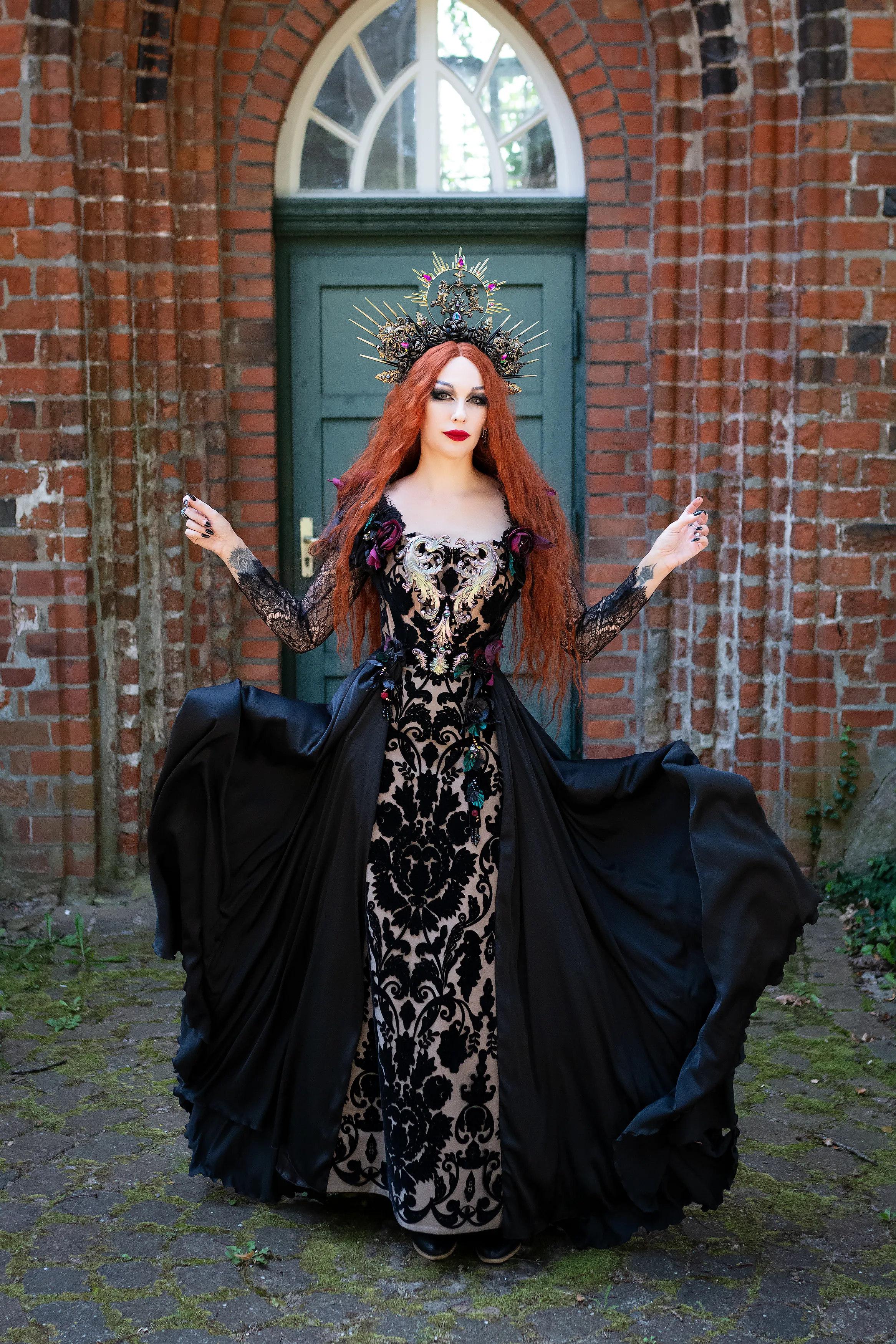 Dark Fantasy dress with corset, Vampire gown